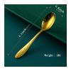 Soup Spoons Brass Spoon Household Spoon Handmade Coffee Spoon Long Handle Thickened Pure Copper Solid Tableware Dessert Spoon Dinner Spoon Table Spoon (Color : 1) view 2