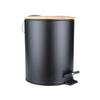 DYPASA Garbage Recycling Bin 5L Wooden Flip Trash Can Foot-Operated Trash Can Bathroom Kitchen Living Room Garbage Can Office Trash Can Kitchen Trash Can (Color : Black) view 1