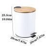 DYPASA Garbage Recycling Bin 5L Wooden Flip Trash Can Foot-Operated Trash Can Bathroom Kitchen Living Room Garbage Can Office Trash Can Kitchen Trash Can (Color : Black) view 2