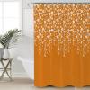 Anzona Burnt Orange Florals Waterproof Shower Curtains Set - Standard 66 x 72 Inch, Orange Weeping Flowers Polyester Fabric Bathroom Curtain with 12 Hooks, Bathroom Accessories, 1 Panel view 1