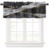 Savannan Curtains Valances Abstract Marble Gold Black White Rod Pocket Short Window Valances Cafe Curtain for Kitchen Bedroom Bathroom, 1 Panel, 54'' W x 18'' L view 1