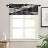 Savannan Curtains Valances Abstract Marble Gold Black White Rod Pocket Short Window Valances Cafe Curtain for Kitchen Bedroom Bathroom, 1 Panel, 54'' W x 18'' L view 3