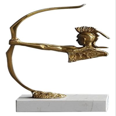 ALDEPO Sculpture Tabletop Metal Bust Statue Vintage Style Archery Decor Brass Sculpture,cast Marble or Glass Base Art Decorative Archery Figurine Statue (Size : Christmas Reindeer -Style5)