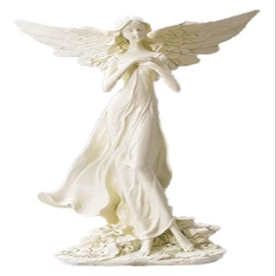 ALDEPO Sculpture Tabletop Elegant Wings Angel Statue, Natural Eco Friendly Resin Angel Figurine Christmas Church Angel Art for Statue Statue (Color : Light Green)