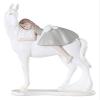 ALDEPO Sculpture Tabletop Girl Riding Horse Crafts Lovely Girl Riding Horse Desktop Decor for Cafe Office Store Statue view 1