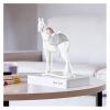ALDEPO Sculpture Tabletop Girl Riding Horse Crafts Lovely Girl Riding Horse Desktop Decor for Cafe Office Store Statue view 2