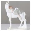 ALDEPO Sculpture Tabletop Girl Riding Horse Crafts Lovely Girl Riding Horse Desktop Decor for Cafe Office Store Statue view 4