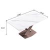 63" Marble Dining Table for 6, Contemporary Rectangular Kitchen Table with 4.72 Thick Sintered Stone Top Metal X-shape Pedestal Base, Table for Dining Room, Kitchen (Rose Gold Leg, 63 " Width) view 2