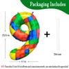 32 Inch Building Block Number 9 Balloons 9 year birthday Block Themed Large Big Helium Foil Mylar Balloon for Girls Boys 9 th Birthday Party Decoration Supplies view 2