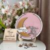 Personalized Wedding Wooden Guest Book: Creative Acrylic Custom Name Alternative Inserts Box DIY Custom Rustic Wedding Heart Drop Guest Book for Graduation Anniversary Wedding Decor (Moon Star) view 2