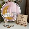Personalized Wedding Wooden Guest Book: Creative Acrylic Custom Name Alternative Inserts Box DIY Custom Rustic Wedding Heart Drop Guest Book for Graduation Anniversary Wedding Decor (Moon Star) view 3