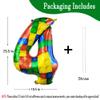 32 Inch Building Block Number 4 Balloons 4 year old Large Big Helium Foil Mylar Balloon for Girls Boys 4th Birthday Party Decoration Supplies view 2