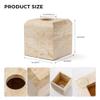 WORHE Tissue Box Cover Italy Natural Travertine Stone Heavy Duty Square Facial Toilet Paper Holder for Bathroom Living Room Bedroom Dresser Kitchen Minimalistic Office Home Decor Beige (TBC145WT) view 3