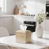WORHE Tissue Box Cover Italy Natural Travertine Stone Heavy Duty Square Facial Toilet Paper Holder for Bathroom Living Room Bedroom Dresser Kitchen Minimalistic Office Home Decor Beige (TBC145WT) view 4