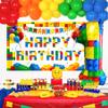 32 Inch Building Block Number 1 Balloons One Balloon for First Birthday|1 Balloons for 1st Birthday Large Big Helium Foil Mylar Balloon for Birthday Party Decoration Supplies view 3