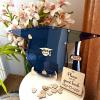 Personalized Wedding Wooden Guest Book: Creative Acrylic Custom Name Alternative Inserts Box DIY Custom Rustic Wedding Heart Drop Guest Book for Graduation Anniversary Wedding Decor (Graduation Cap) view 3