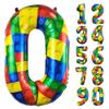 32 Inch Building Block Number 0 Balloons Large Big Helium Foil Mylar Balloon for Girls Boys Birthday Party Decoration Supplies view 1