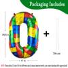32 Inch Building Block Number 0 Balloons Large Big Helium Foil Mylar Balloon for Girls Boys Birthday Party Decoration Supplies view 2