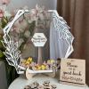 Personalized Wedding Wooden Guest Book: Creative Acrylic Custom Name Alternative Inserts Box DIY Custom Rustic Wedding Heart Drop Guest Book for Graduation Anniversary Wedding Decor (Flower Hexagon) view 1