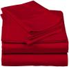 LITTLE BIRD 4 PCS Sheet Set 700 Thread Count 100% Egyption Cotton Soft and Smooth febric for Bedroom Super King Size, Fits Mattress Upto 21" Deep Pocket, Red Solid view 1