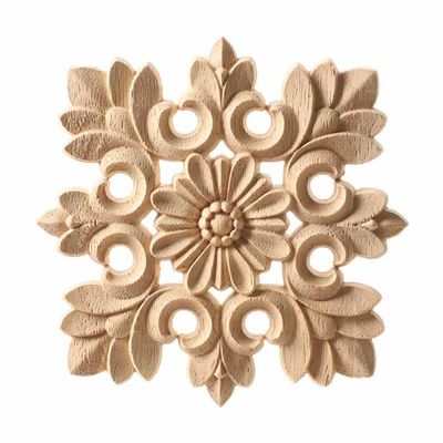 Wood Carved Corner Onlay Applique Unpainted Frame Cupboard Cabinet Decal for Home Furniture Decoration,F3,15