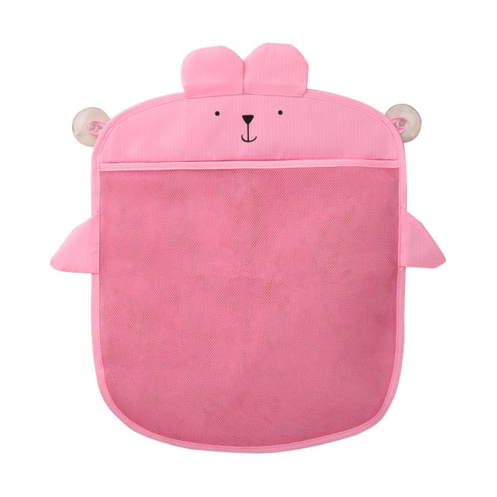 Surakey Bath Toy Storage Kids, Toddlers, Baby Bath Organizer | Tub, Bathtub, Bathroom Toy Holder | Quick Dry Net, Two Suction Cups | Shower Caddy Hanging Mesh Basket Waterproof Toy (Pink)