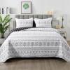 Andency Black White California King Quilt Set, 3 Pieces Boho Lightweight Soft Striped Cal King Bedspread for All Season (112"x104"), Printed Bohemian Microfiber Reversible Coverlet Comforter Sets view 1