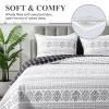 Andency Black White California King Quilt Set, 3 Pieces Boho Lightweight Soft Striped Cal King Bedspread for All Season (112"x104"), Printed Bohemian Microfiber Reversible Coverlet Comforter Sets view 3