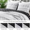 Andency Black White California King Quilt Set, 3 Pieces Boho Lightweight Soft Striped Cal King Bedspread for All Season (112"x104"), Printed Bohemian Microfiber Reversible Coverlet Comforter Sets view 4