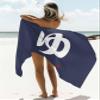 Lansemy Japanese Language Beach Towel - 35x71 Inch Sand Proof Water Absorbent Travel Towel for Adults, Hot Water Blue Texture Quick Dry Pool Towel Travel Camping Blanket for Yoga Bathroom view 2
