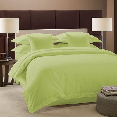 RESTURA Bedding Stripes Duvet Cover Sage 1000 Thread Count - 1 Duvet Cover with 2 Pillowshams - Egyptian Cotton 3 Pieces Comforter Cover with Zipper Closure - Twin XL