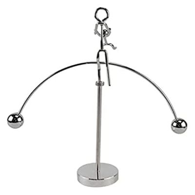 ALDEPO Sculpture Tabletop Double Dance Balance Pendulum Gymnastics Little Iron Man Desktop Crafts Newton Pendulum Balance Ball Statue