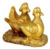 ALDEPO Sculpture Tabletop 2pcs Brass Mandarin Duck Ornaments Office Bedroom Desktop Ornaments Best Wishes for Marriage Wedding Decorations, B Statue view 1
