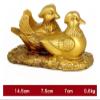 ALDEPO Sculpture Tabletop 2pcs Brass Mandarin Duck Ornaments Office Bedroom Desktop Ornaments Best Wishes for Marriage Wedding Decorations, B Statue view 2
