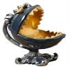 ALDEPO Sculpture Tabletop Animal Storage Ornaments Statue Decorative Resin Big Mouth Shark Crafts Desktop Decor for Living Room Bedroom Statue view 1