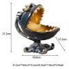 ALDEPO Sculpture Tabletop Animal Storage Ornaments Statue Decorative Resin Big Mouth Shark Crafts Desktop Decor for Living Room Bedroom Statue view 2