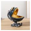 ALDEPO Sculpture Tabletop Animal Storage Ornaments Statue Decorative Resin Big Mouth Shark Crafts Desktop Decor for Living Room Bedroom Statue view 4