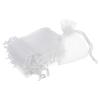 MECCANIXITY 100pcs Organza Bags 2x3 Inch Drawstring Favor Pouches Sheer Mesh Bag for Gift Jewelry Wedding Party Christmas Candy White view 1