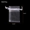 MECCANIXITY 100pcs Organza Bags 2x3 Inch Drawstring Favor Pouches Sheer Mesh Bag for Gift Jewelry Wedding Party Christmas Candy White view 2