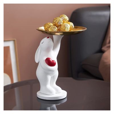 ALDEPO Sculpture Tabletop for Living Room Animal Figurines Christmas Decorations Bear Rabbit Model Resin Embellishments Decor Statue