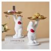 ALDEPO Sculpture Tabletop for Living Room Animal Figurines Christmas Decorations Bear Rabbit Model Resin Embellishments Decor Statue view 3