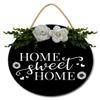 Fsdva Home Sweet Home Sign For Front Door,Rustic Round Wooden Wreath,Farmhouse Front Door Front Porch Decor, Home Housewarming Gift 12 Inch view 1