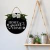 Fsdva Home Sweet Home Sign For Front Door,Rustic Round Wooden Wreath,Farmhouse Front Door Front Porch Decor, Home Housewarming Gift 12 Inch view 3