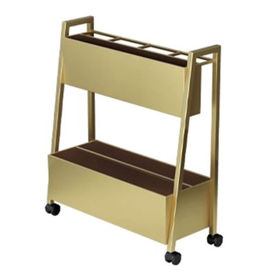 Umbrella Stand Rack Modern and Compact Metal Umbrella Rack with Large Capacity, It Can Store 20-40 Long and Short Umbrellas, Suitable for Hotels/Schools (Color : Gold, Size : 68x25x65cm)