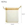 MECCANIXITY 100pcs Organza Bags 4x5 Inch Drawstring Favor Pouches Sheer Mesh Bag for Gift Jewelry Wedding Party Christmas Candy Gold view 2