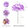 Auihiay 64pcs Hydrangea Artificial Flowers, Purple Artificial Hydrangea Flowers, Silk Hydrangea Heads with Stems for Garden, Home Party Baby Shower DIY Wedding Centerpiece (Purple) view 3
