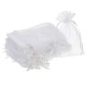 MECCANIXITY 100pcs Organza Bags 4x6 Drawstring Favor Pouches White view 1