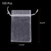 MECCANIXITY 100pcs Organza Bags 4x6 Drawstring Favor Pouches White view 2