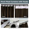 Frelement Extra Long Plush Velvet Curtains for High Ceilings, Room Darkening, Pinch Pleat, Thermal Insulated Drapes for Bedroom, 50" W x 108" L, 1 Panel, Chocolate view 2