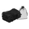 MECCANIXITY 100pcs Organza Bags 4x6 Drawstring Favor Pouches Black view 1